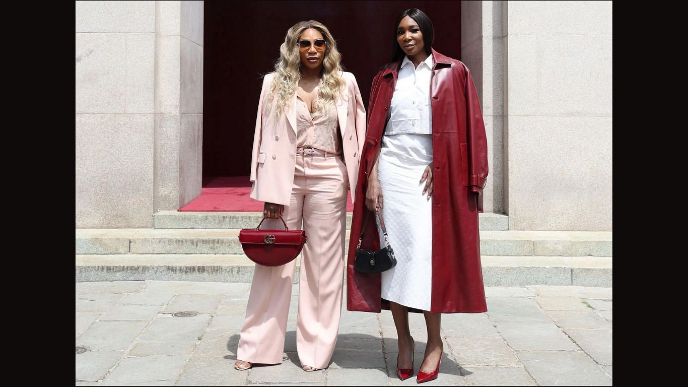 Serena Williams(left) and Venus Williams(right) at the Gucci Menswear Spring 2025 show - Getty Images