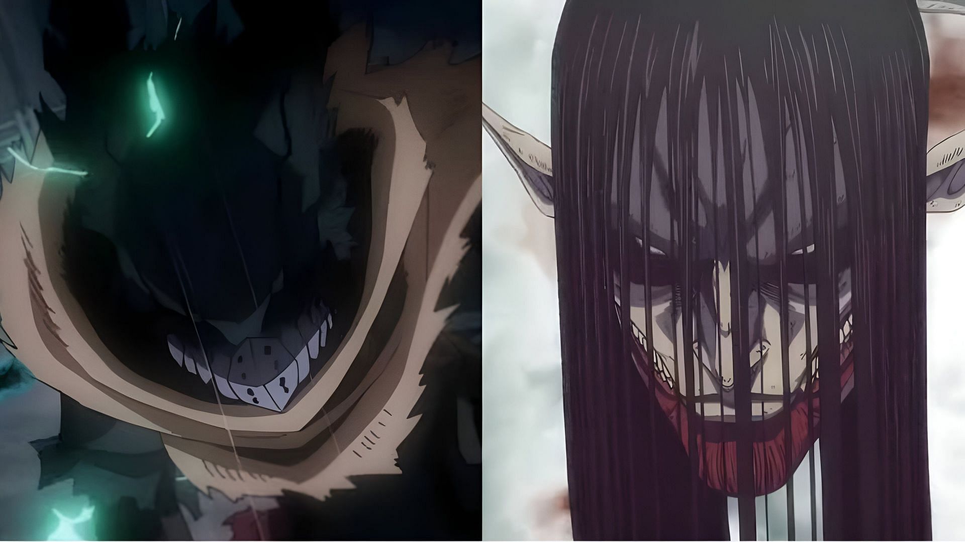 Deku (left) and Eren (right) as seen in the anime (Image via Bones and MAPPA)