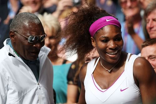 Serena Williams with her father Richard