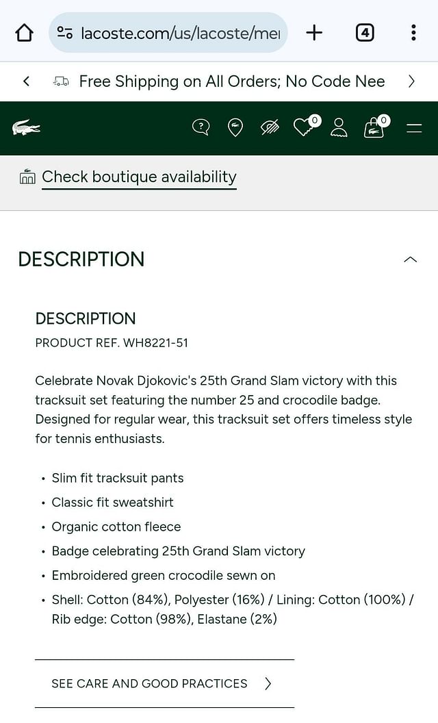 Lacoste&#039;s special edition tracksuit for Novak Djokovic - Lacoste.com