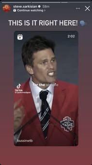 Steve Sarkisian’s Instagram story