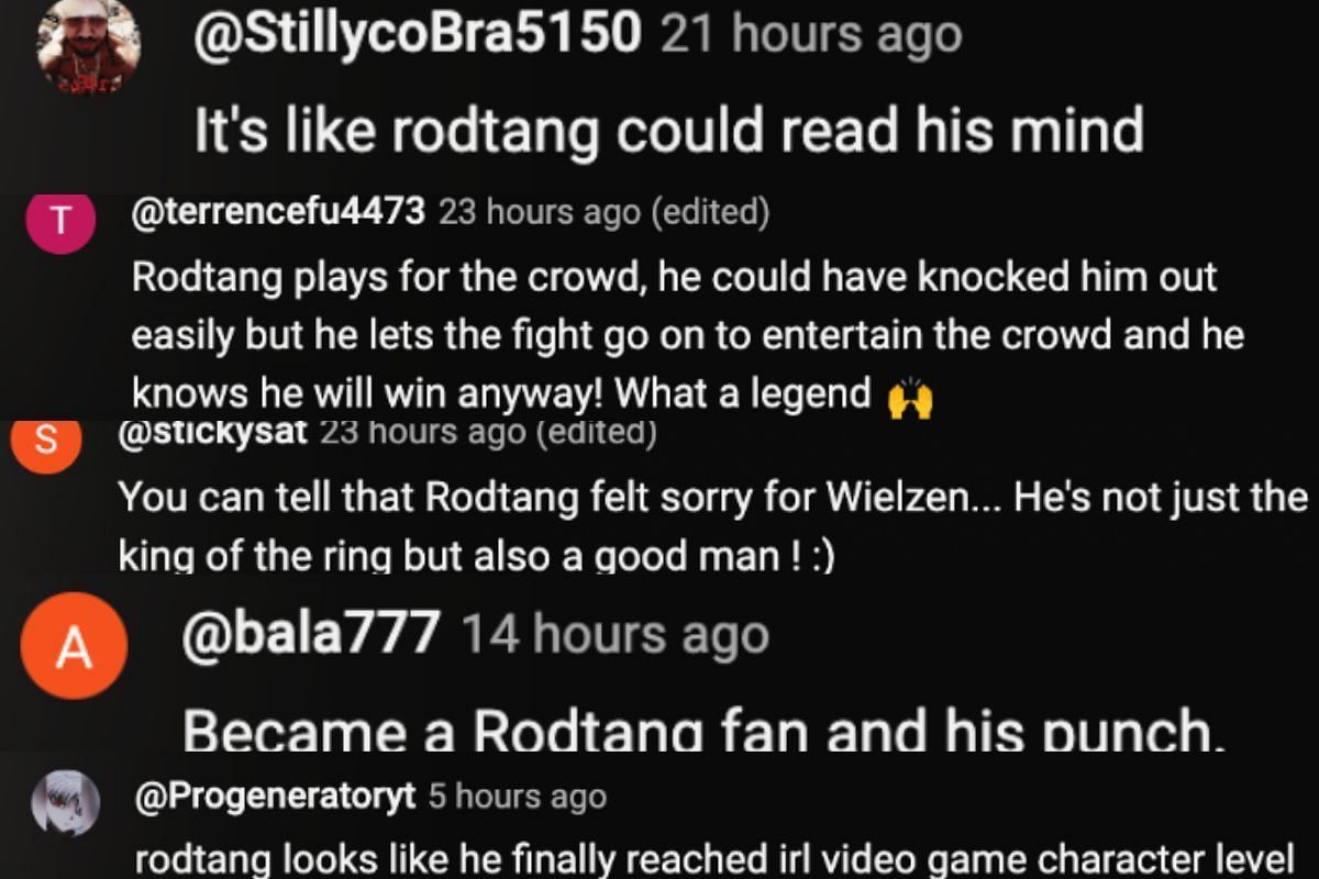 Screenshot of fans&#039; comments