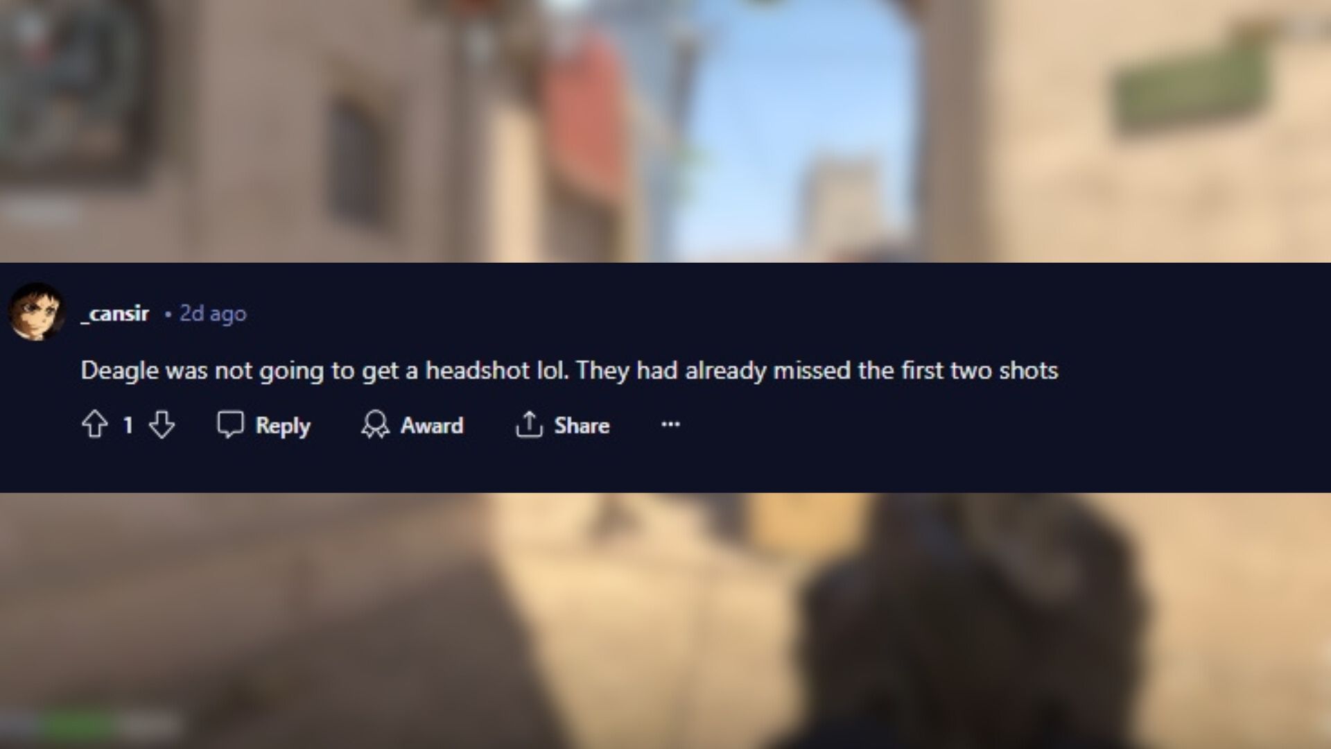 CS2 fan believes the Deagle had missed (Image via Reddit/u/_cansir)