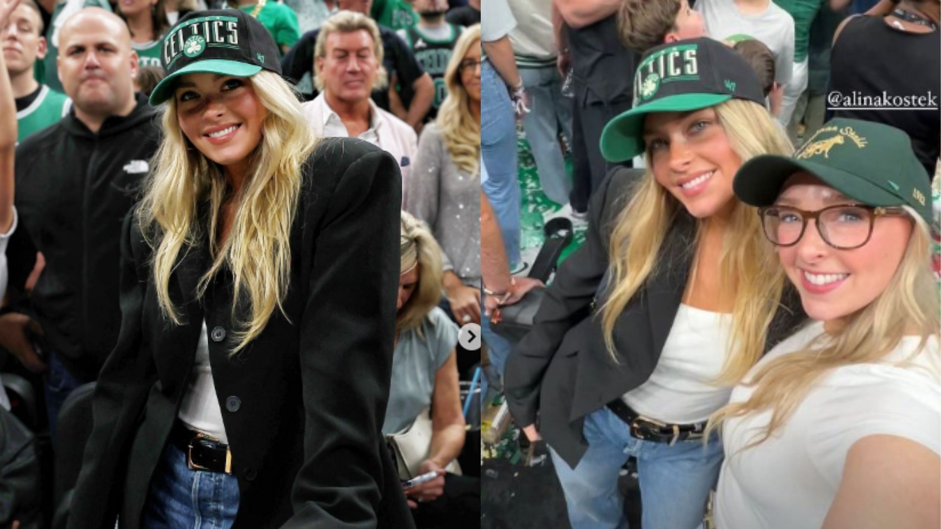 Camille Kostek celebrated the Boston Celtics title win alongside her sister. (Photos courtesy of NBA
