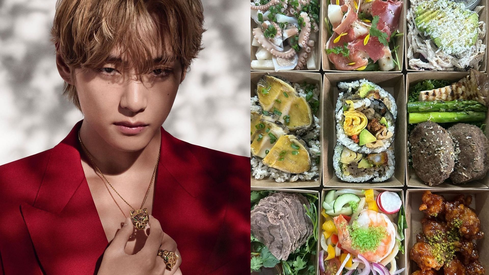 Cartier sends tiffins to BTS&rsquo; V (Images via Instagram/thv and style.j)