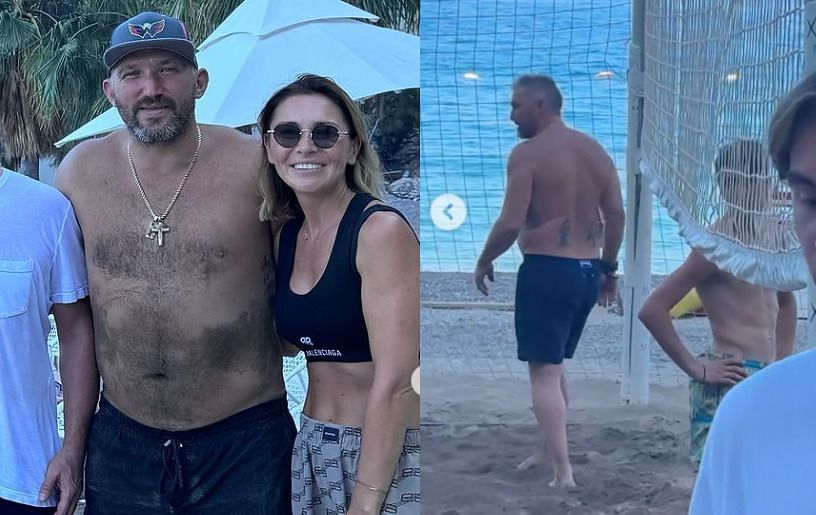 Alex Ovechkin was seen in playing volleyball shirtless on beach