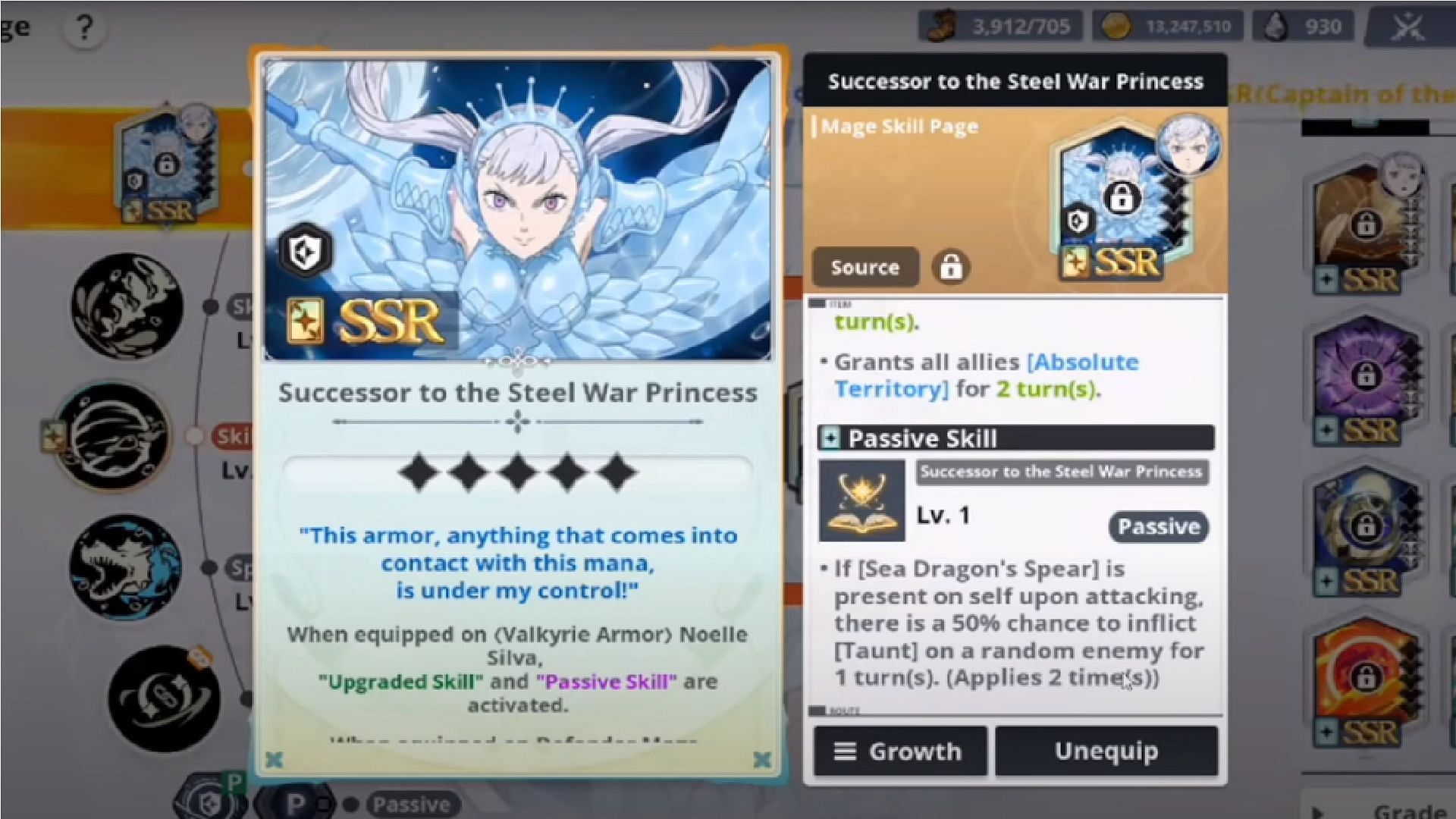 The Successor of the Steel War Princess is the designated skill page for Valkyrie Noelle (Image via Vic Game Studio)