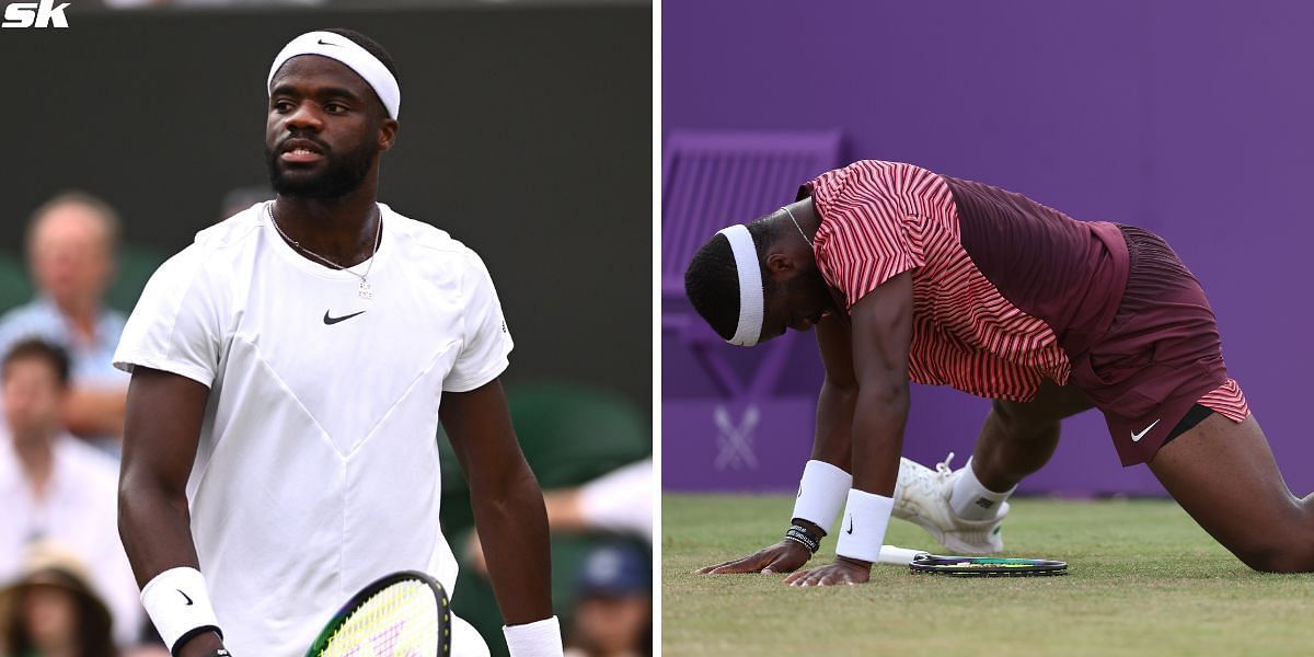 Frances Tiafoe suffers a nasty fall during 1R at Queen