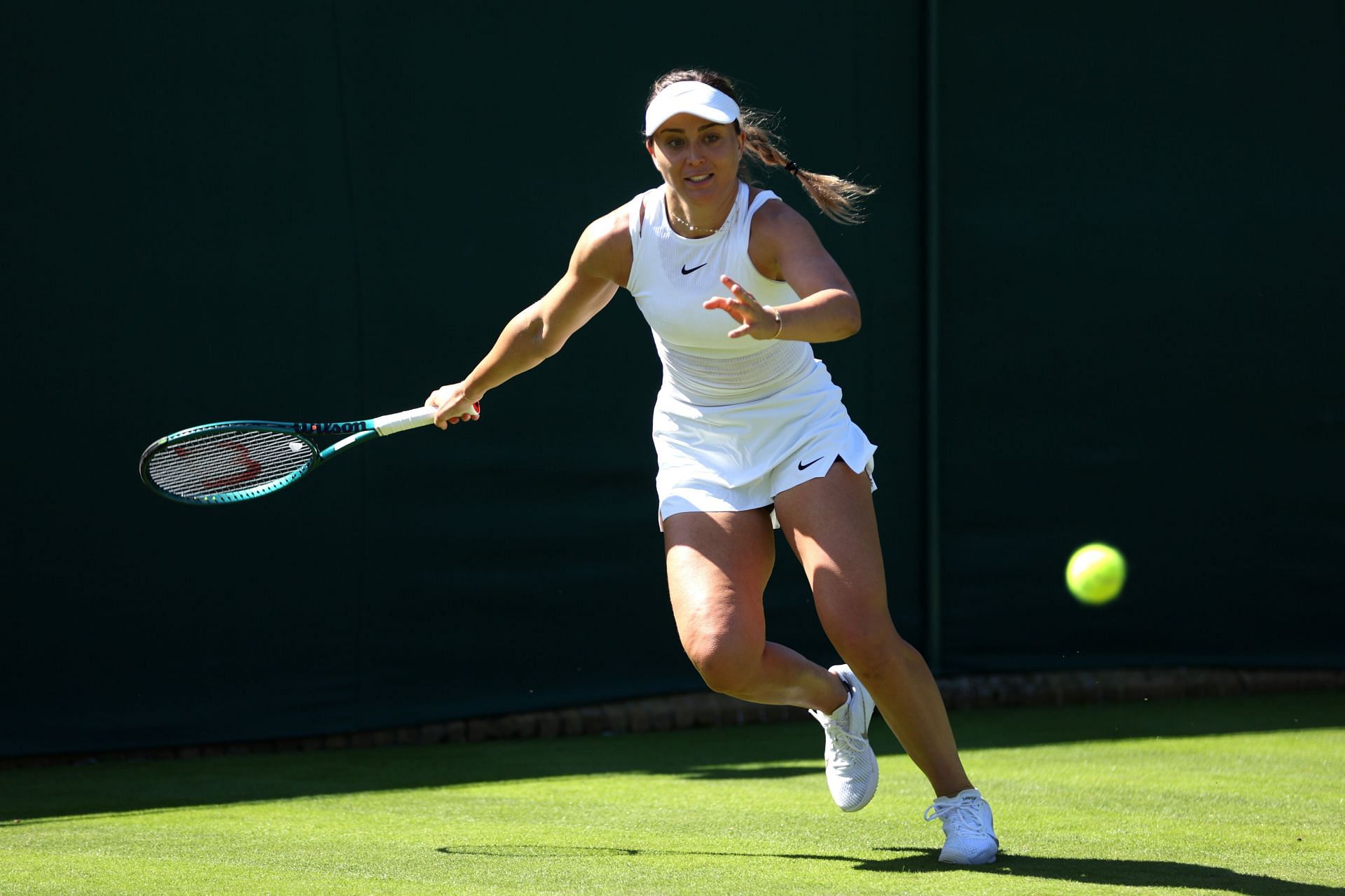 Paula Badosa practices ahead of the 2024 Wimbledon Championships