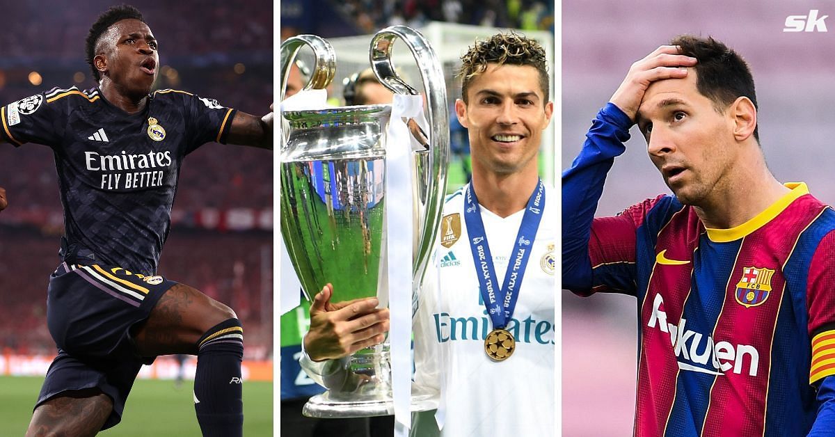 Vinicius Junior, Cristiano Ronaldo and Lionel Messi (Getty)