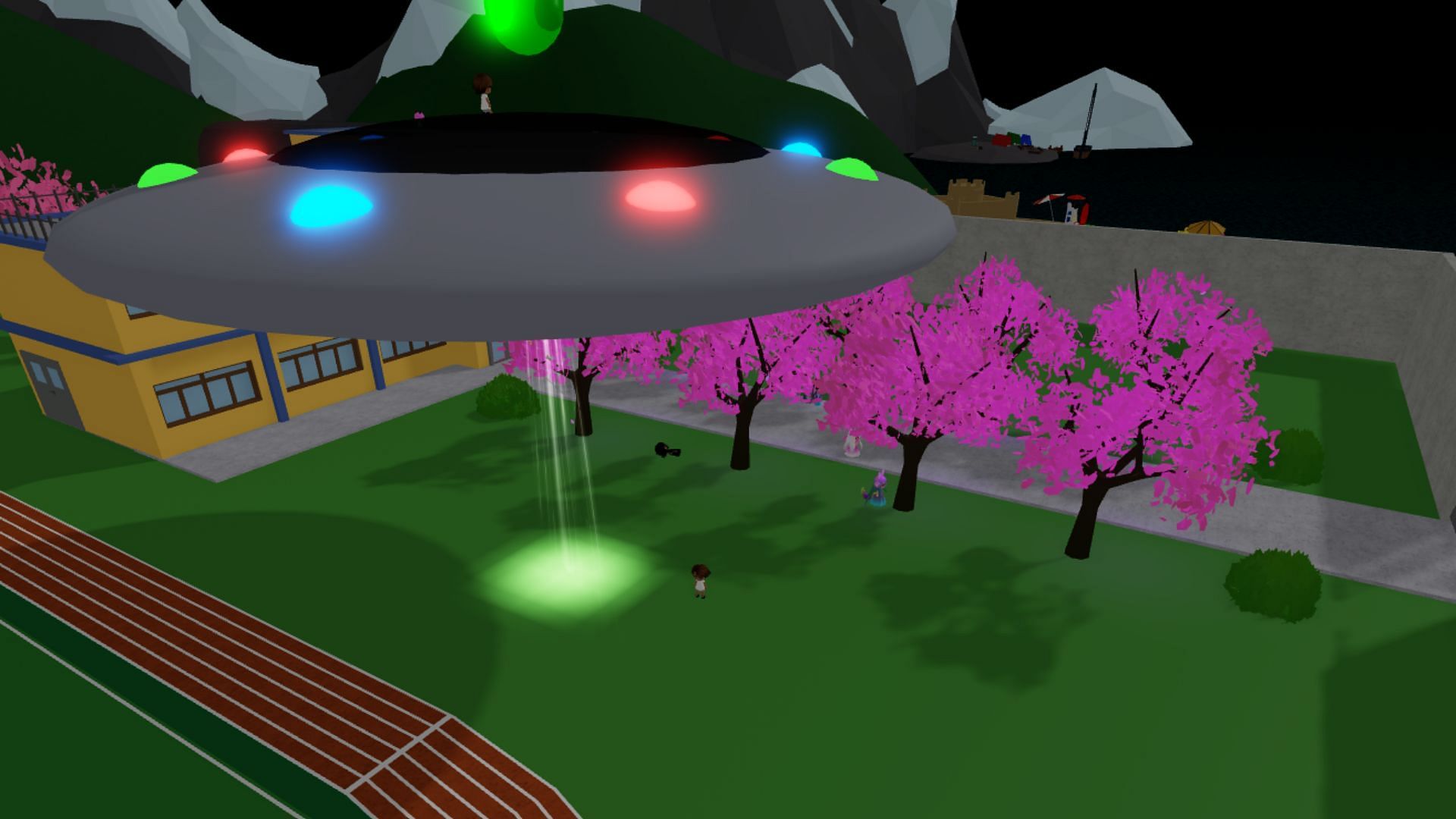 Get on top with giant UFO in Gacha 3D (Image via Roblox)