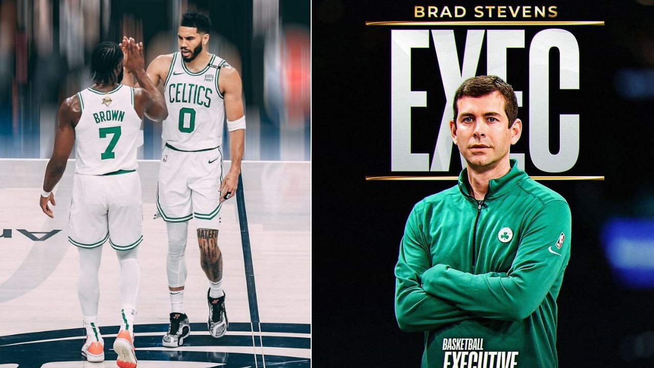 Boston Celtics president of basketball operations Brad Stevens rips critics of Jaylen Brown and Jayson Tatum during the Celtics