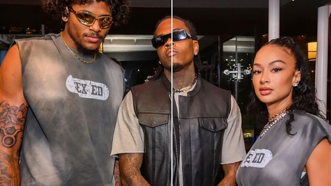 Jalen Green and Draya Michele turn up in matching outfits to support 'One of Wun' hitmaker Gunna's fashion venture