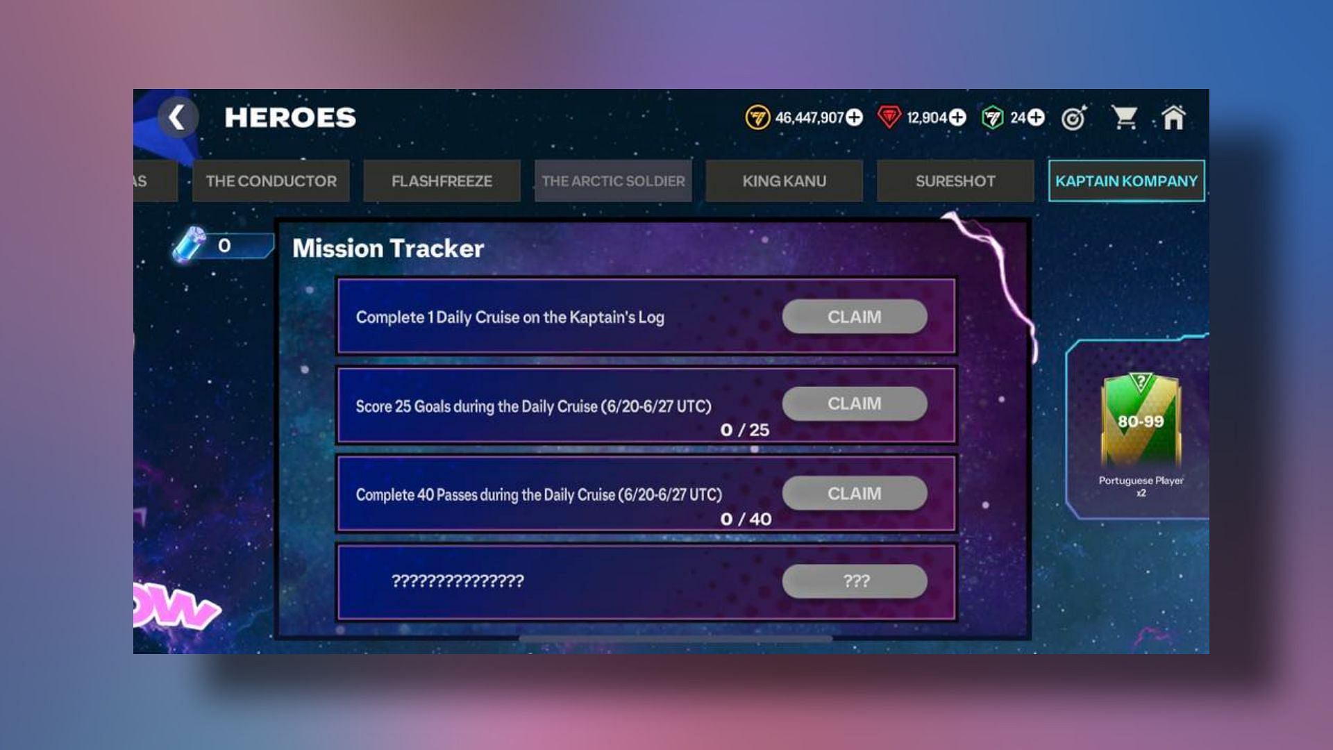 All available missions in Mission Tracker (Image via EA Sports)