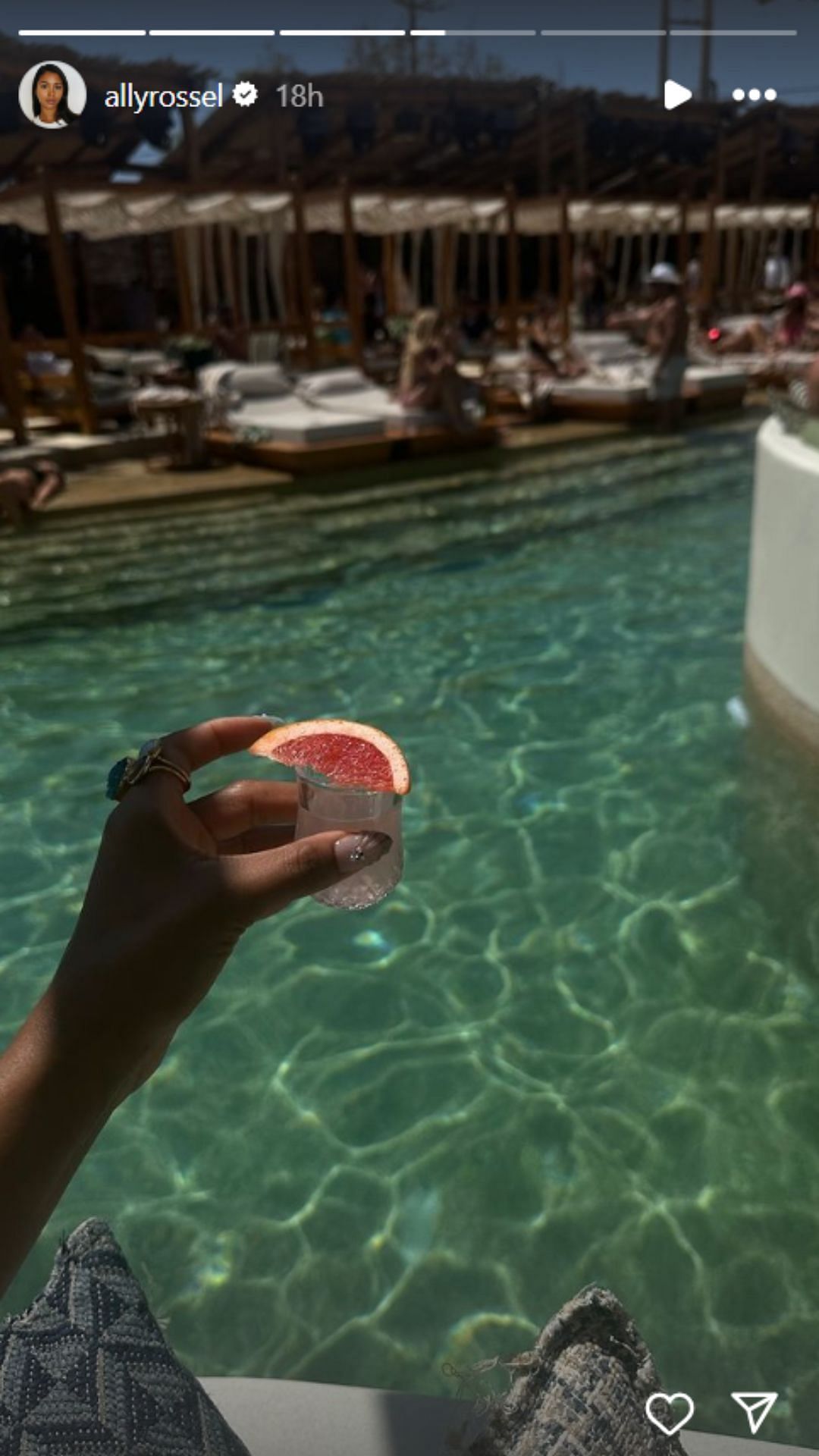 Rossel enjoying her Greek getaway. Credit: Ally Rossel&#039;s Instagram story
