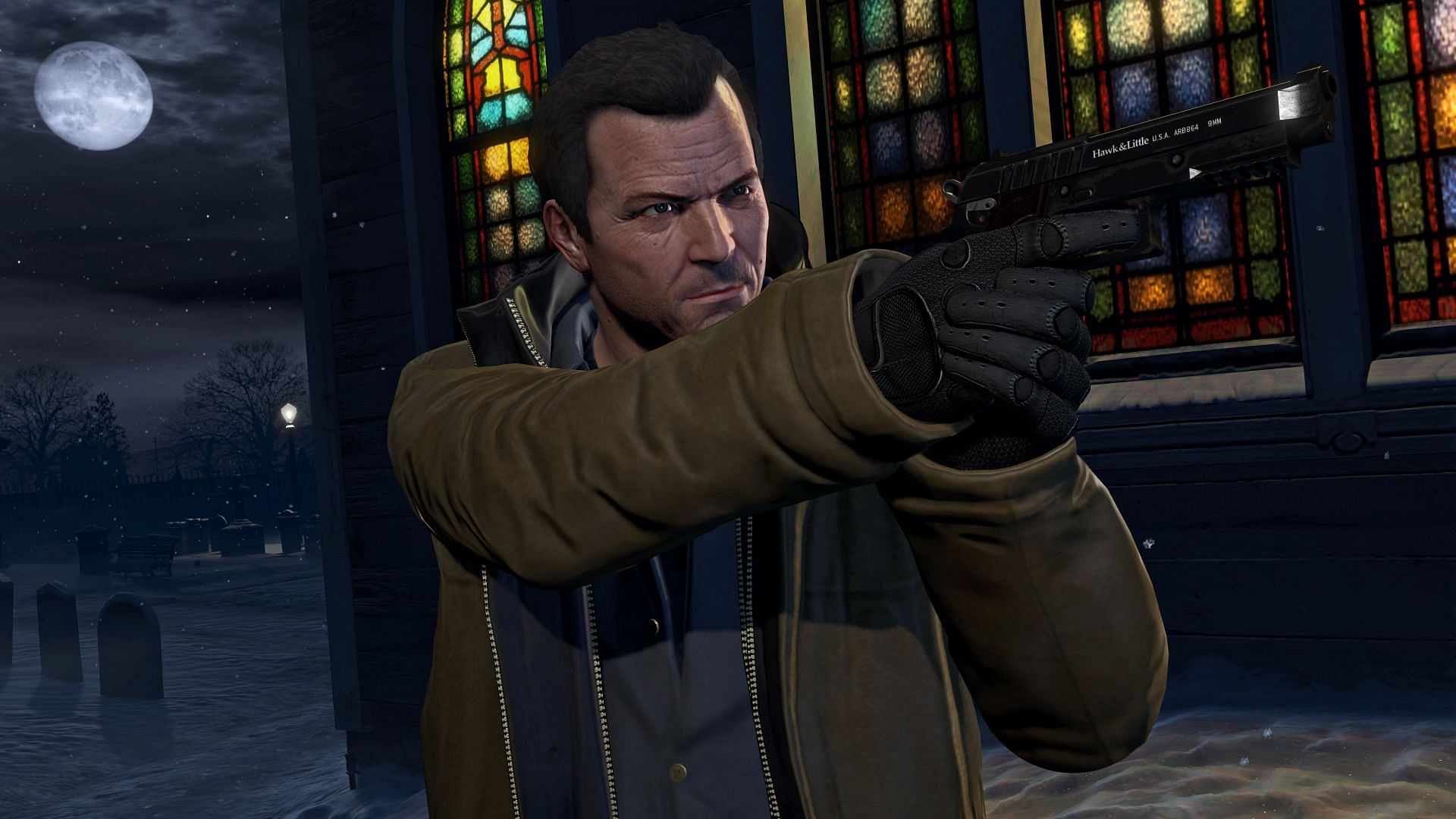 Michael De Santa in an official screenshot (Image via Rockstar Games)