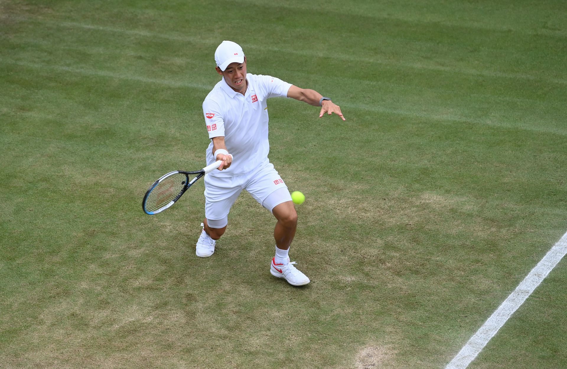 Day Four: Nishikori at the The Championships - Wimbledon 2021