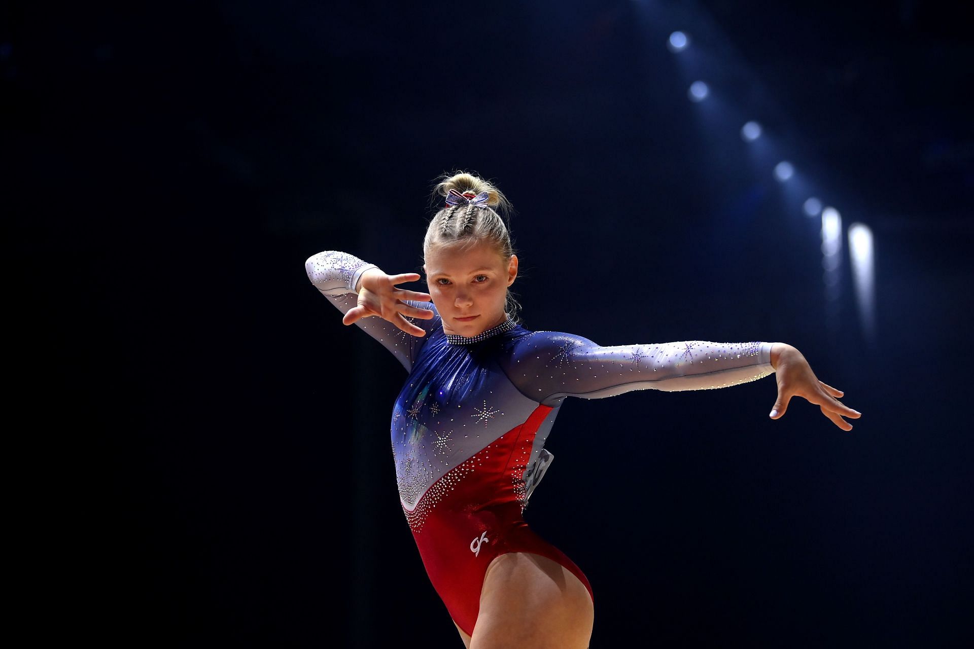Jade Carey at the FIG Artistic Gymnastics World Championships (Photo by Laurence Griffiths/Getty Images)