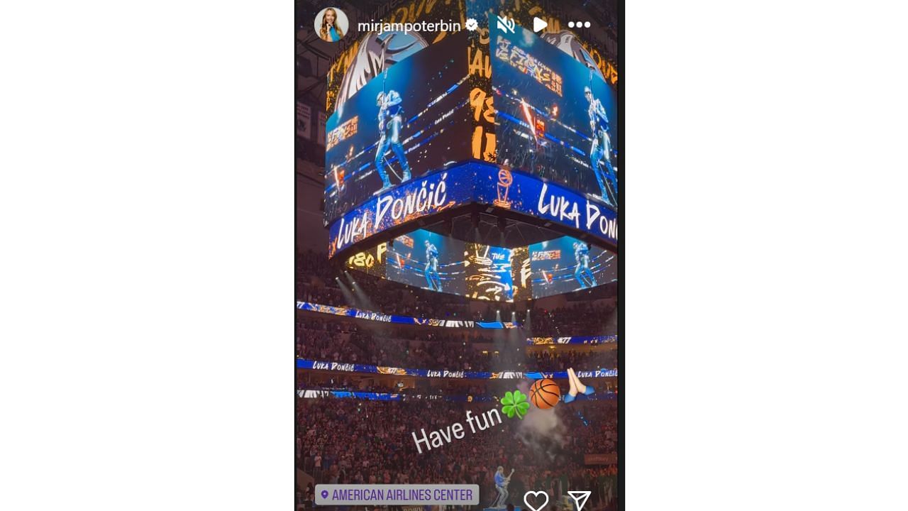 Mirjam Poterbin posted a message for Luka Doncic on Instagram. [photo: Poterbin IG]