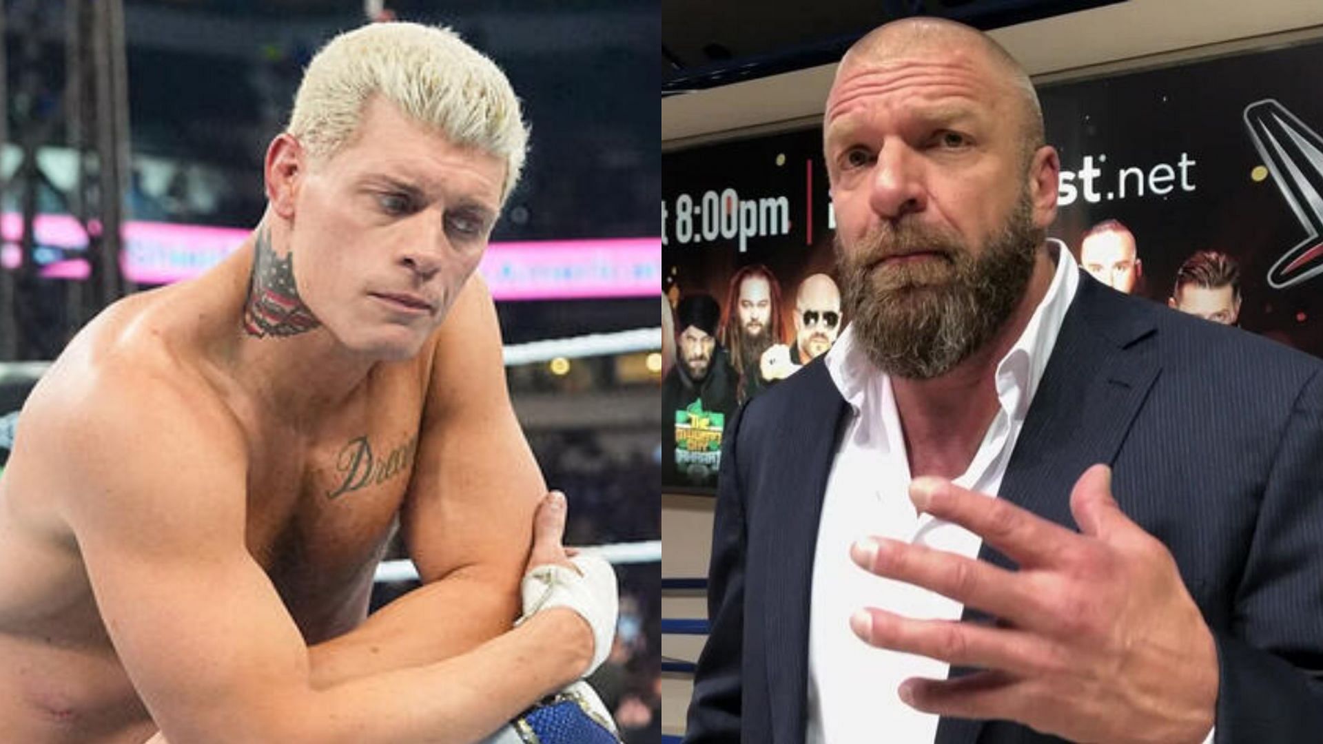 Undisputed WWE Champion Cody Rhodes and WWE CCO Triple H (Images credit: WWE.com)