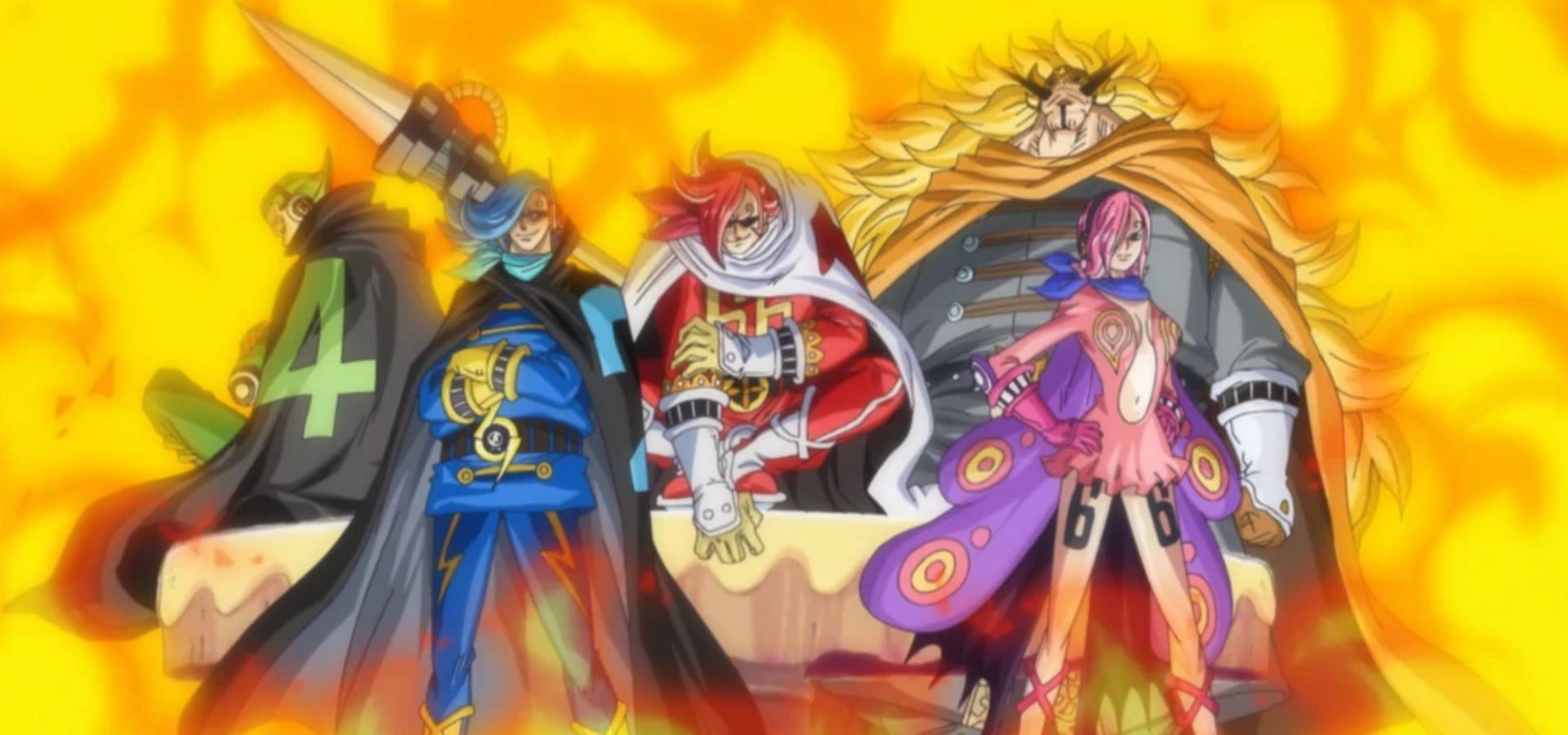 The Vinsmoke Family as seen in anime (Image via Toei Animation)