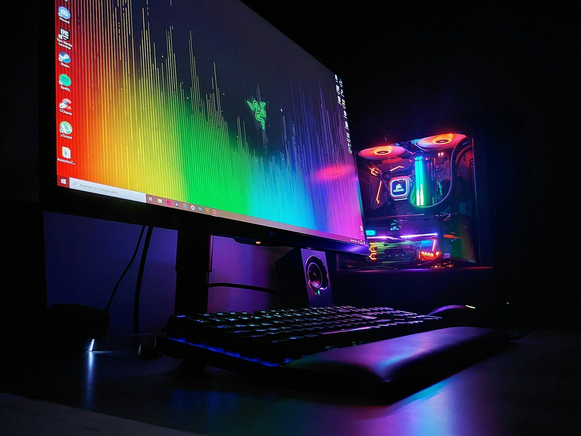 Picture of Intel desktop PC with RGB setup