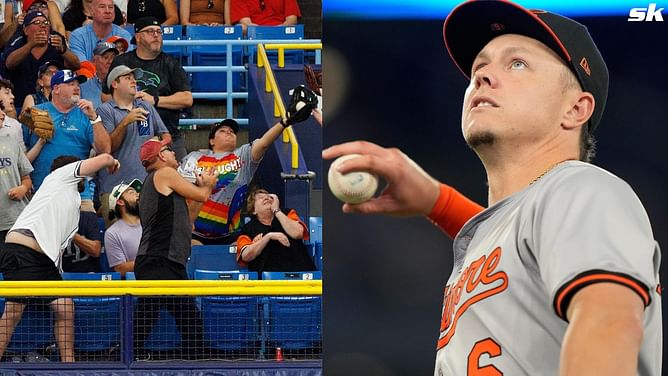 "Now that's gotta be the All-Star Game starter in right field!" - MLB fans react as Orioles fan makes impressive one hand catch