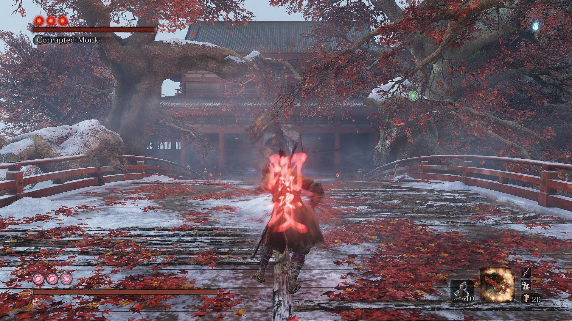 You can use Ako&#039;s Sugar to speed up the final phase of the True Monk in Sekiro (Image via FromSoftware)