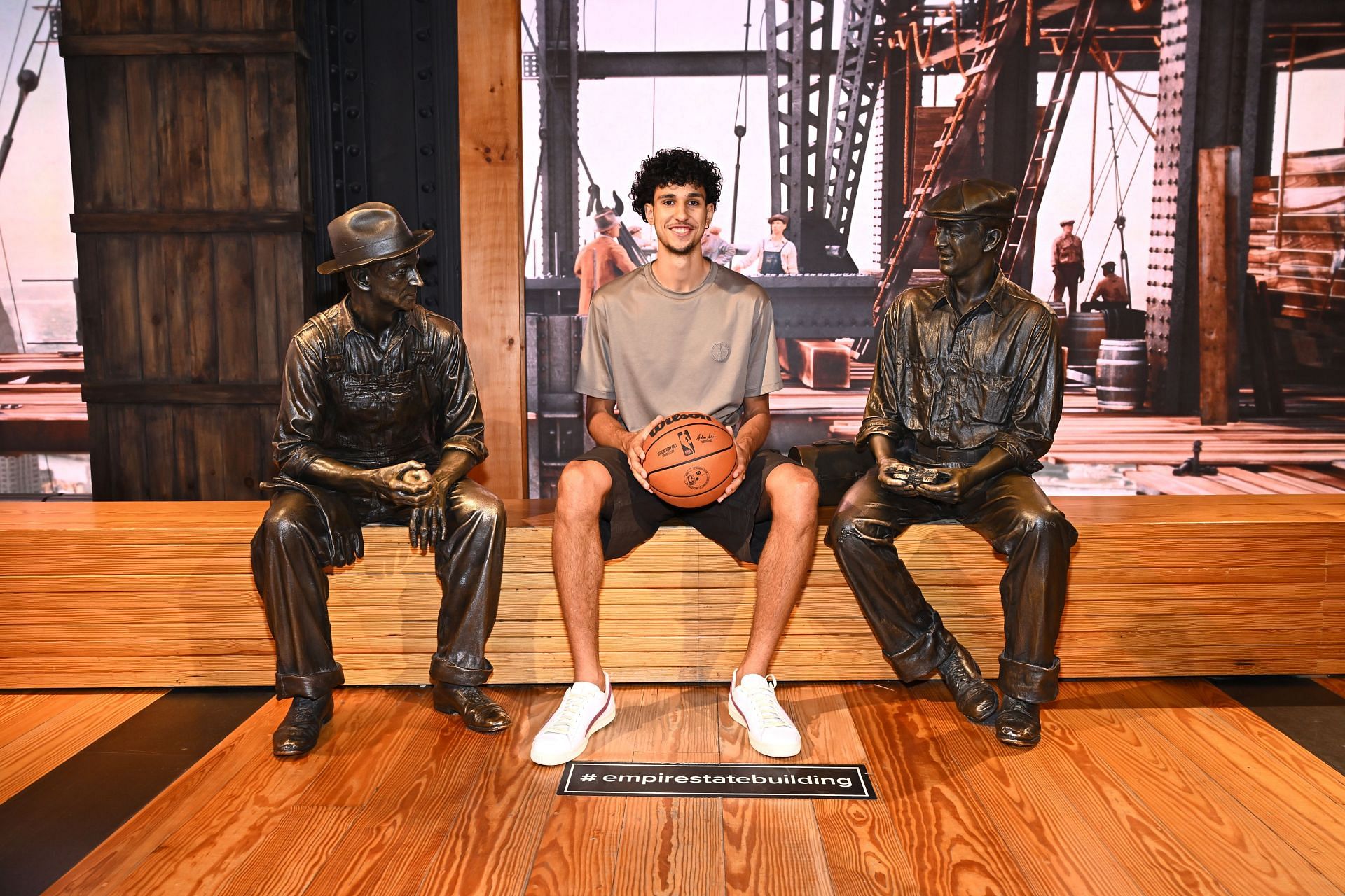 Alex Sarr Visits the Empire State Building to Celebrate 2024 NBA Draft