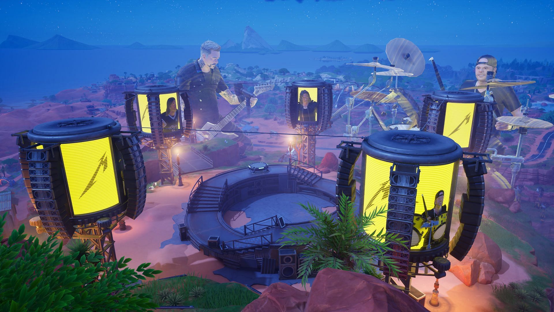 Ride the Lightning guitar Mythic can be found all around the map and the Metallica Loot island (Image via Epic Games)