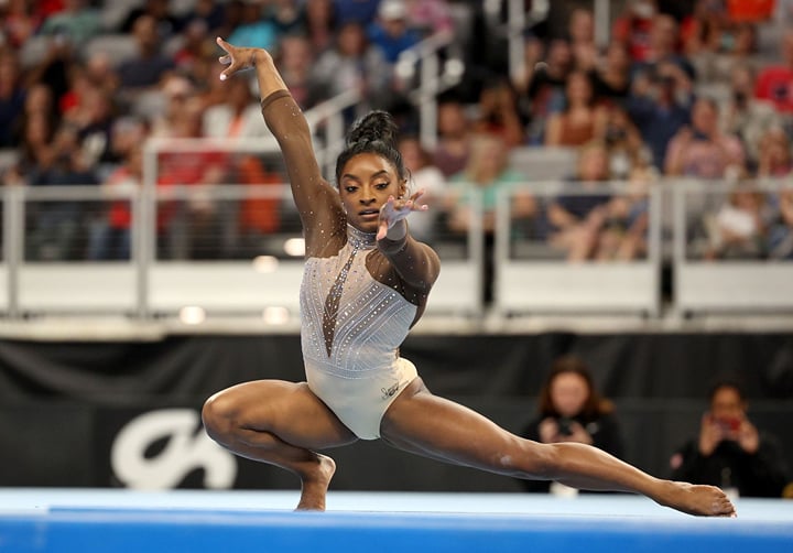 Simone Gears In Pictures: Simone Biles gears up for first training session ahead of ...