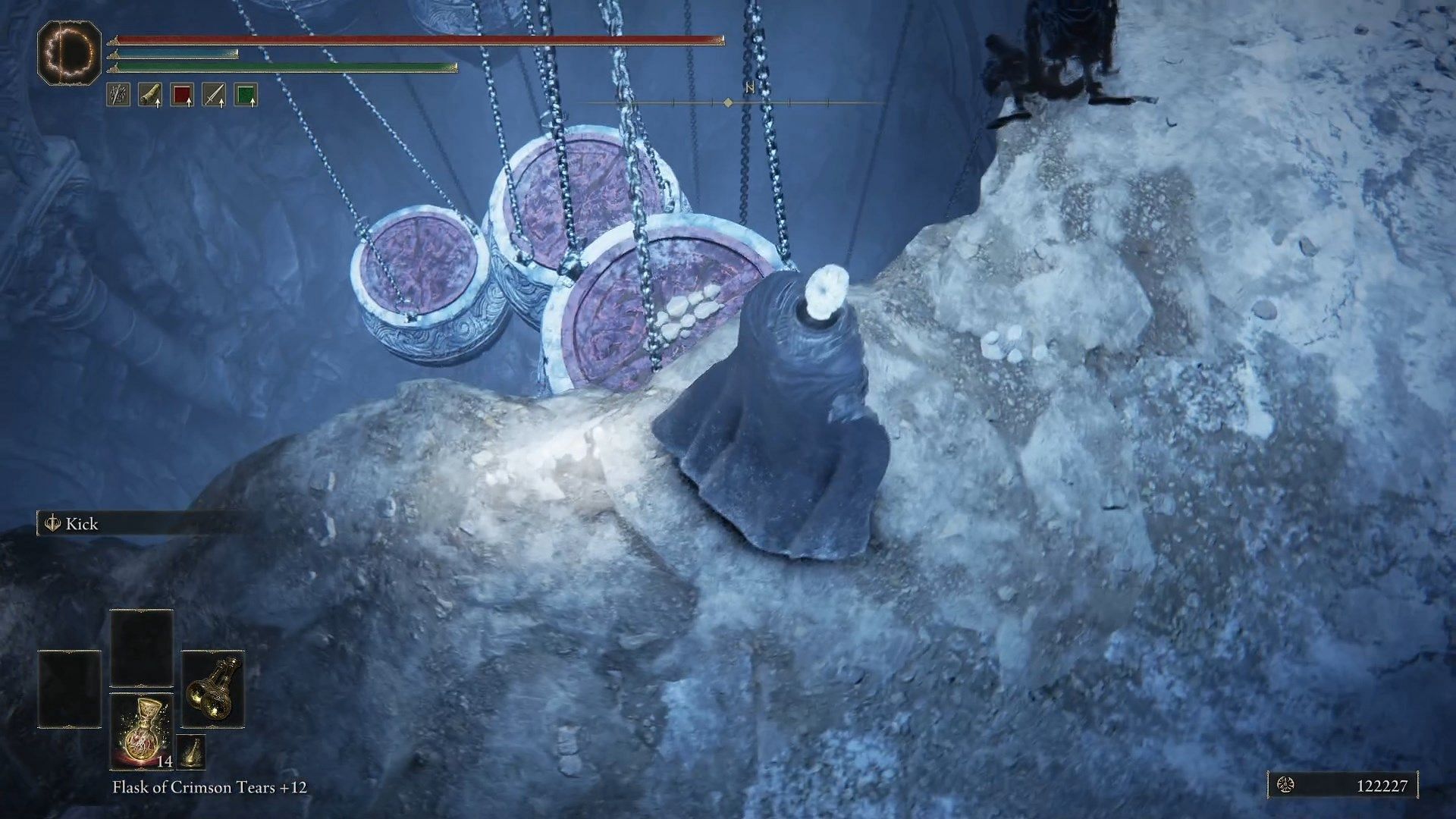 Use the hanging pots to reach to the bottom (Image via FromSoftware)