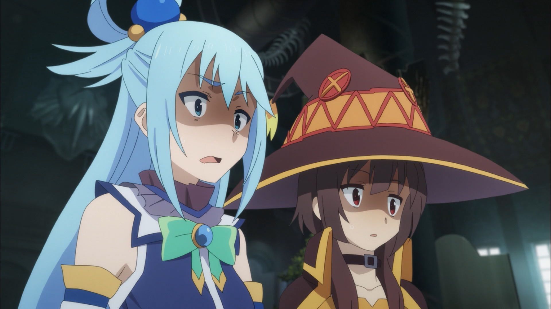 Aqua and Megumin are likely to look for dirt on Lord Alderp in Konosuba season 3 episode 10 (Image via Deen)