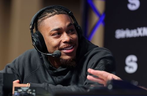 Justin Jefferson at SiriusXM at Super Bowl LVIII, February 7