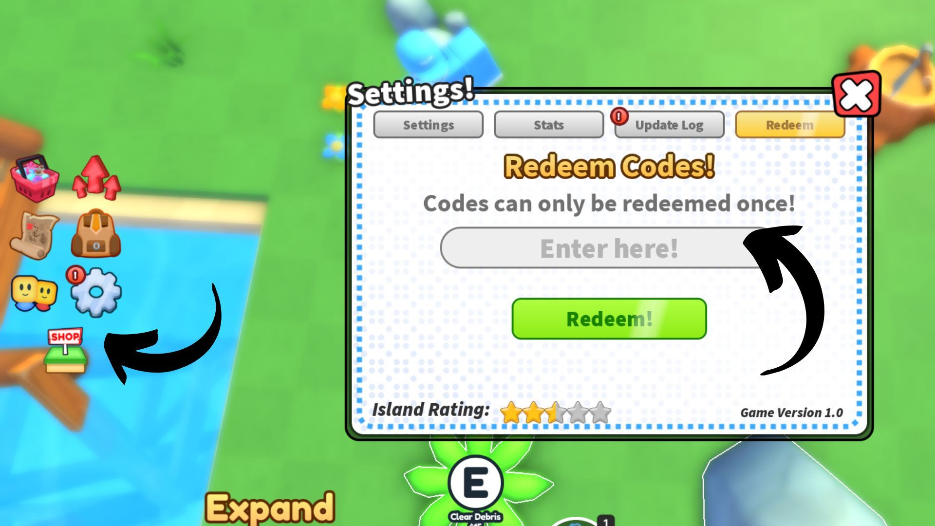 Redeem codes in Timber 2 (Image via Roblox)