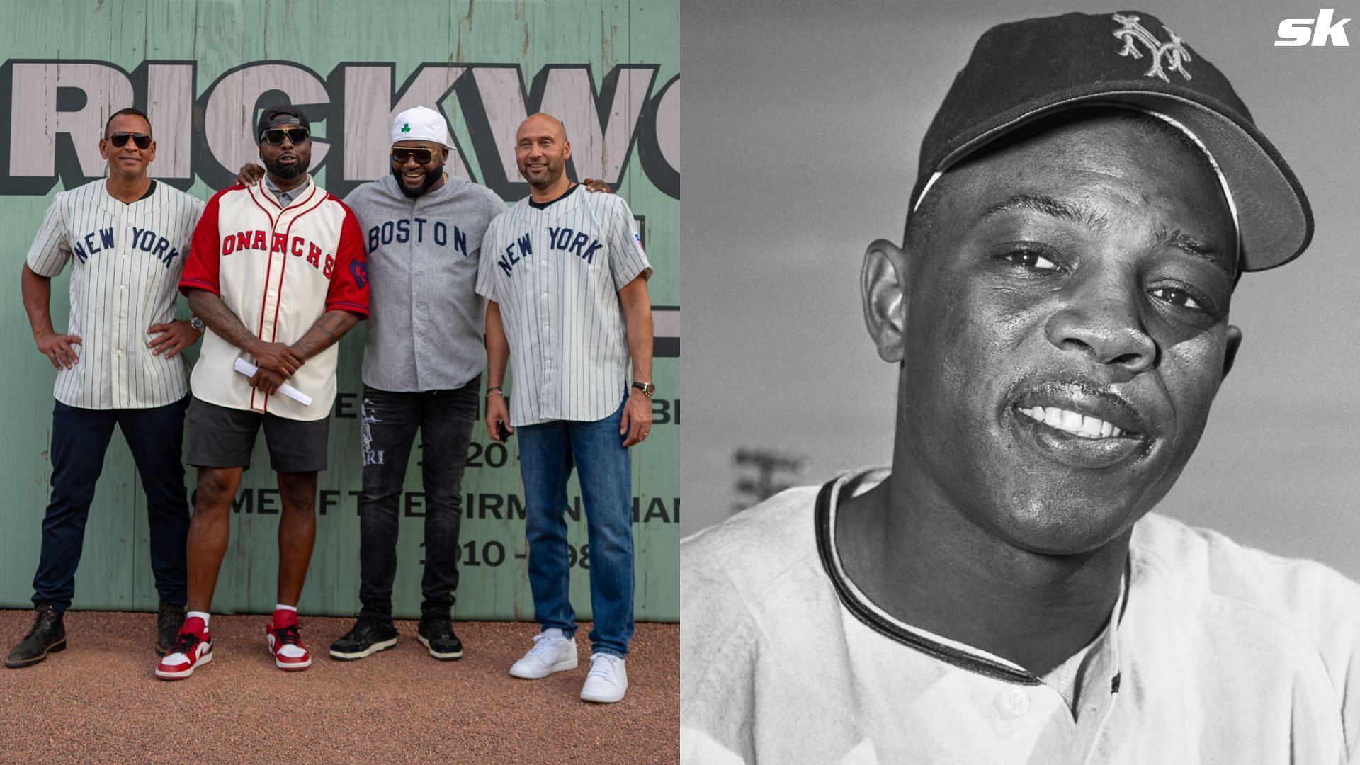 MLB Royalty Jeter, A-Rod, Ortiz sport team jerseys to pay homage to Willie Mays (Source: MLB.com and X)