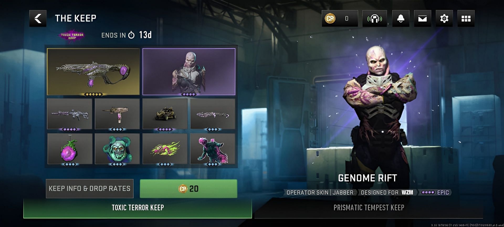 Genome Rift Jabber Operator skin in Warzone Mobile (Image via Activision)