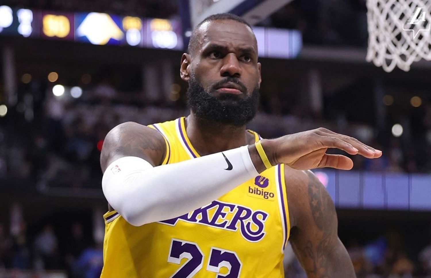 NBA insider reports LeBron James would take $16 million pay cut on one condition. (Photo from LA Lakers X page)