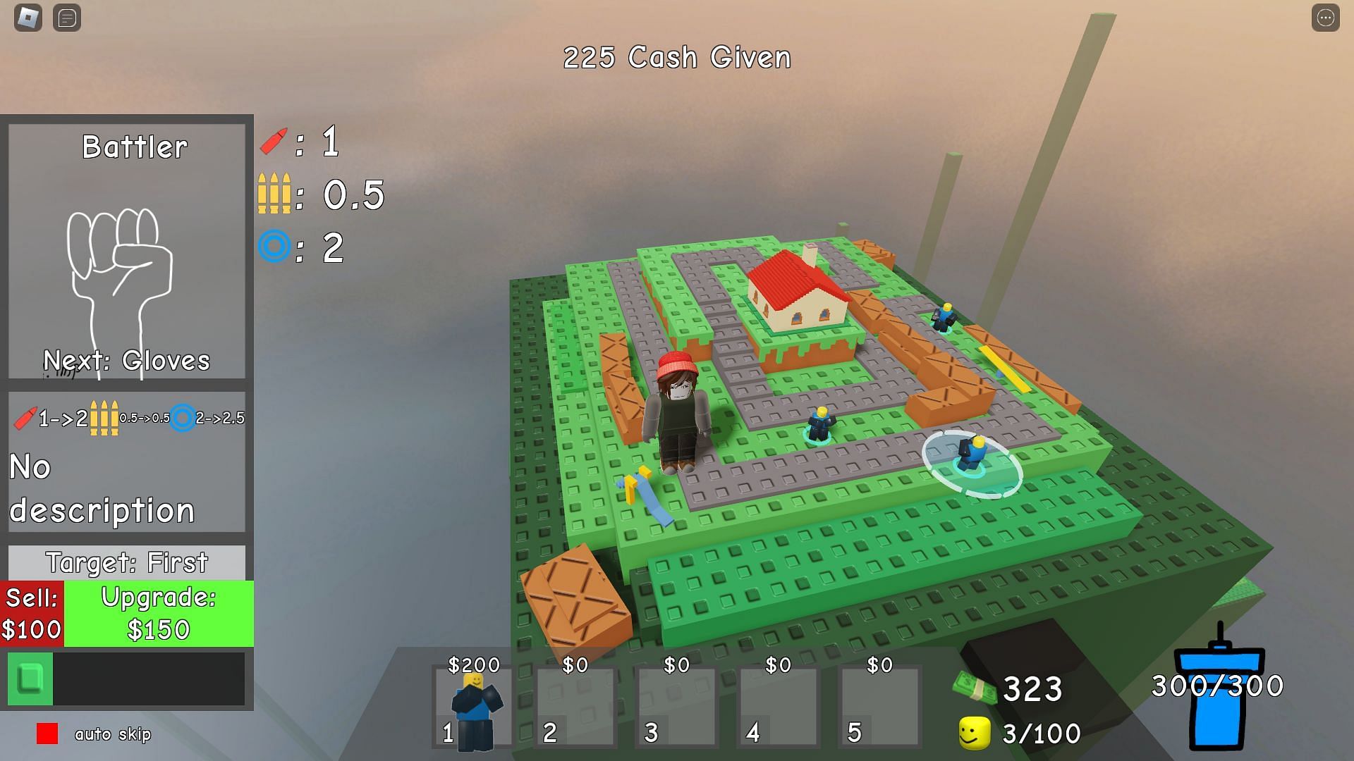 Placing Towers to prepare for enemy forces (Image via Roblox)