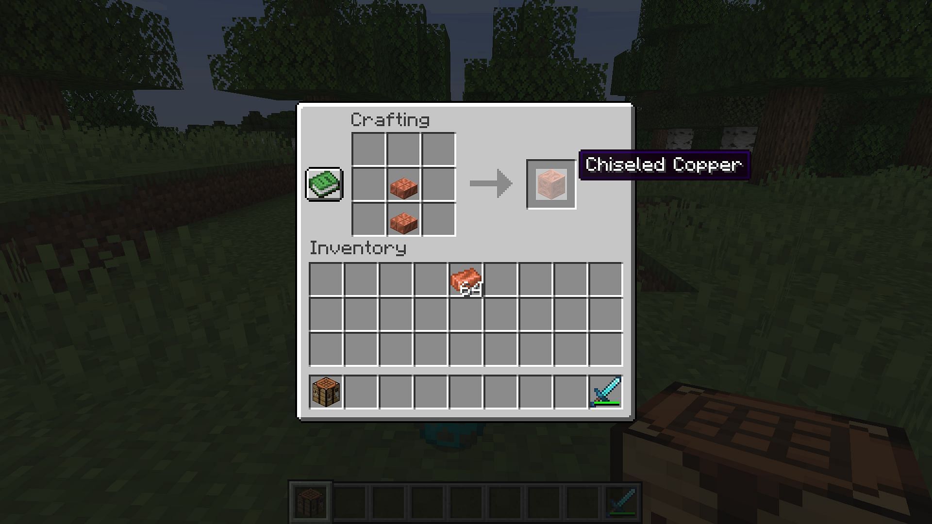 Chiseled copper blocks were one of the missing recipes (Image via Mojang)