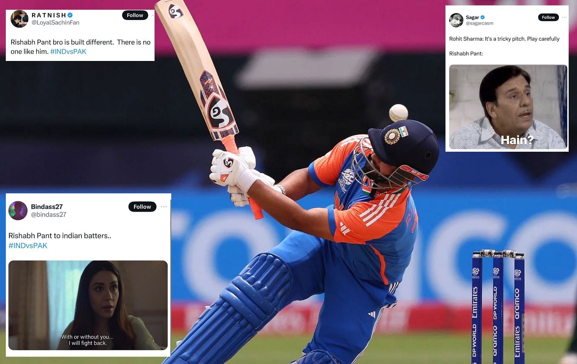 RIshabh Pant scored scored 42 runs in IND vs PAK 2024 T20 World Cup match.