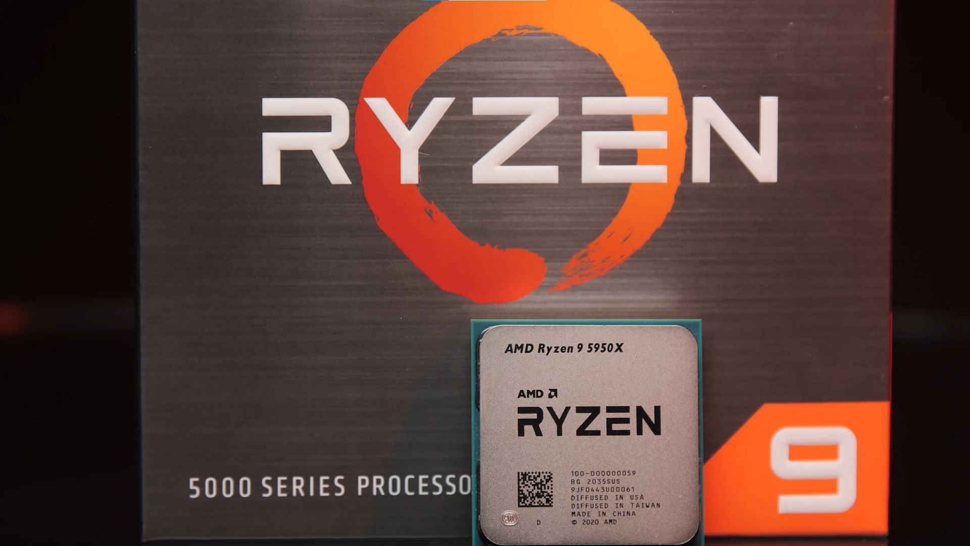 Picture of Ryzen 9 5950X CPU with its box