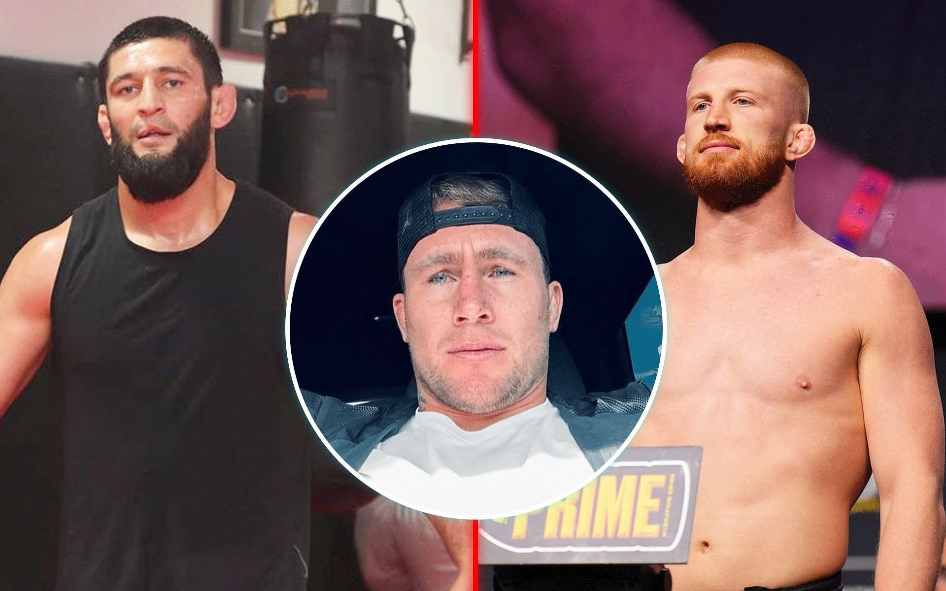 Khamzat Chimaev (left) and Bo Nickal (right) are counted among the best wrestlers in the UFC middleweight division, whereas ex-UFC middleweight Darren Till (middle) has long been viewed as a skilled striker [Images courtesy: @khamzat_chimaev, @nobickal1, and @darrentill2.0 on Instagram]