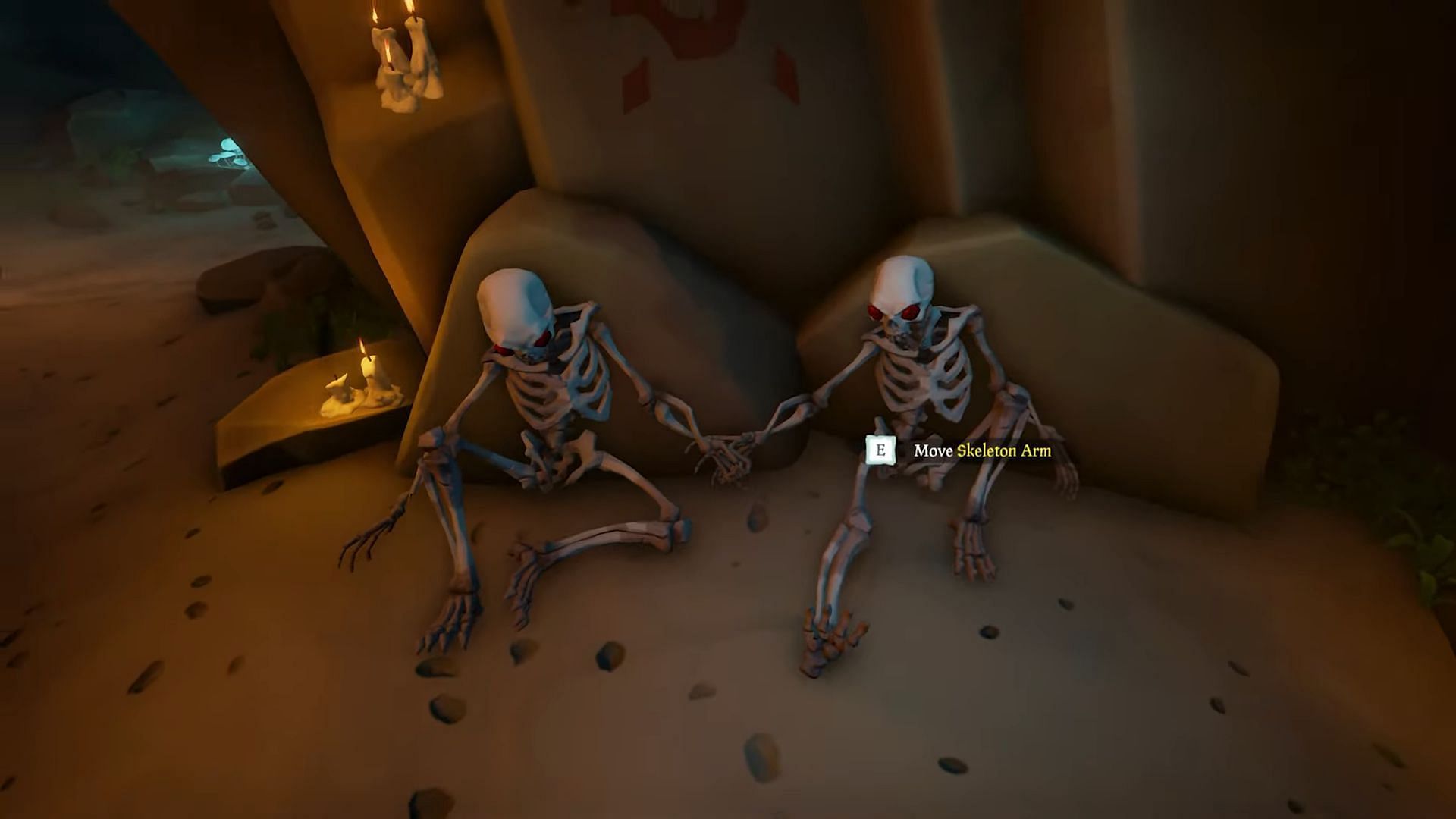 Move the skeleton arms and solve this puzzle (Image via Rare || E4GLE on YouTube)