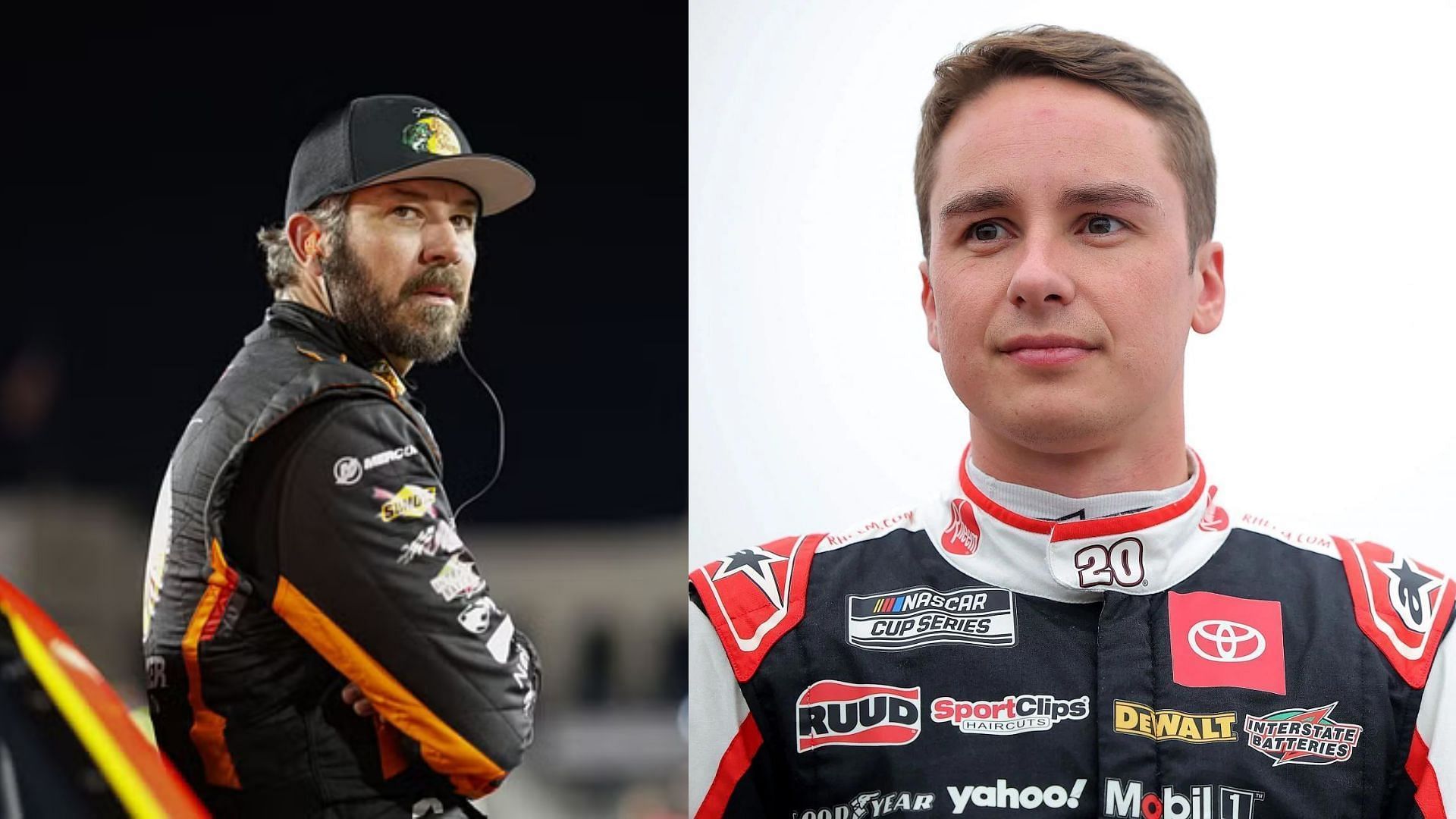Christopher Bell (R) speaks on his learning from role model Martin Truex Jr. (L) (Image: Getty)