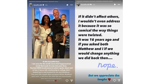 Matthew Stafford's wife Kelly posts an apology on Instagram (From: @kbstafford89 Instagram)