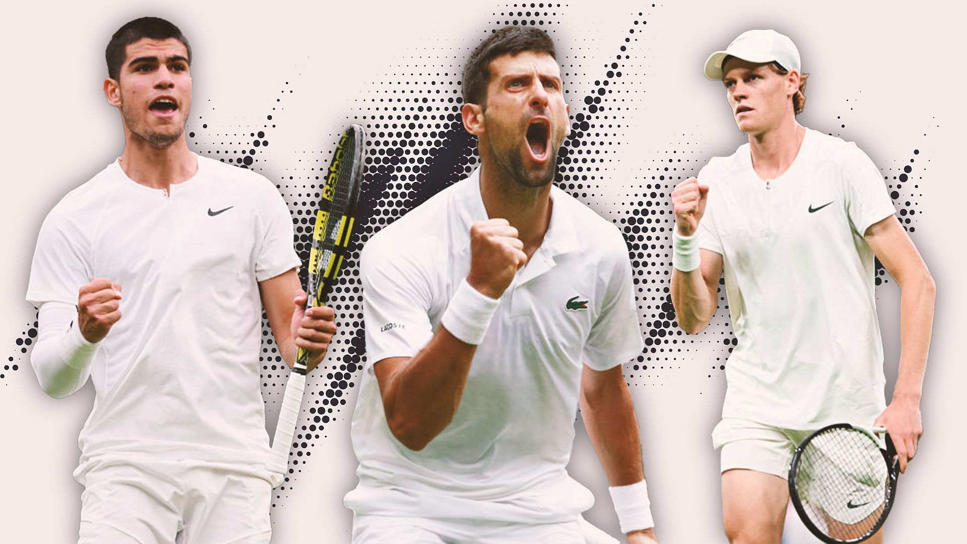 Novak Djokovic, Carlos Alcaraz and Jannik Sinner are among the favorites to win Wimbledon 2024 (All images from Getty)