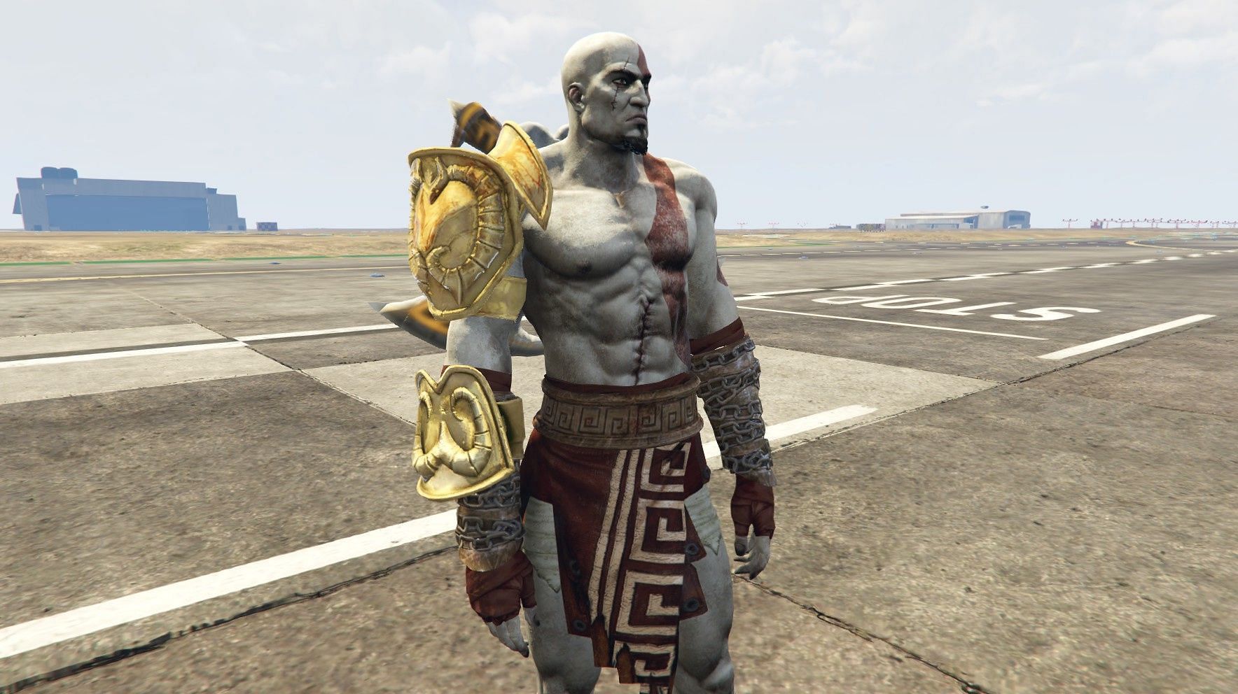 Kratos at the LSIA (Image via gta5-mods.com)