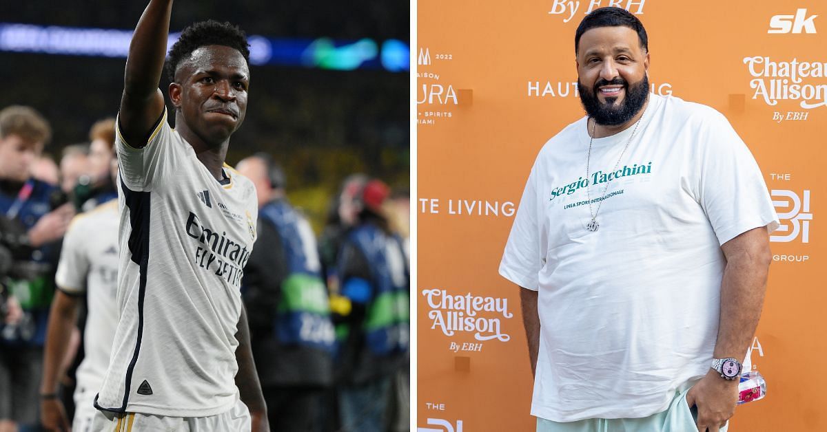 &ldquo;Goddamn, I&rsquo;m framing this&rdquo; - DJ Khaled responds as Vinicius Jr gifts signed Real Madrid shirt to him after Champions League win
