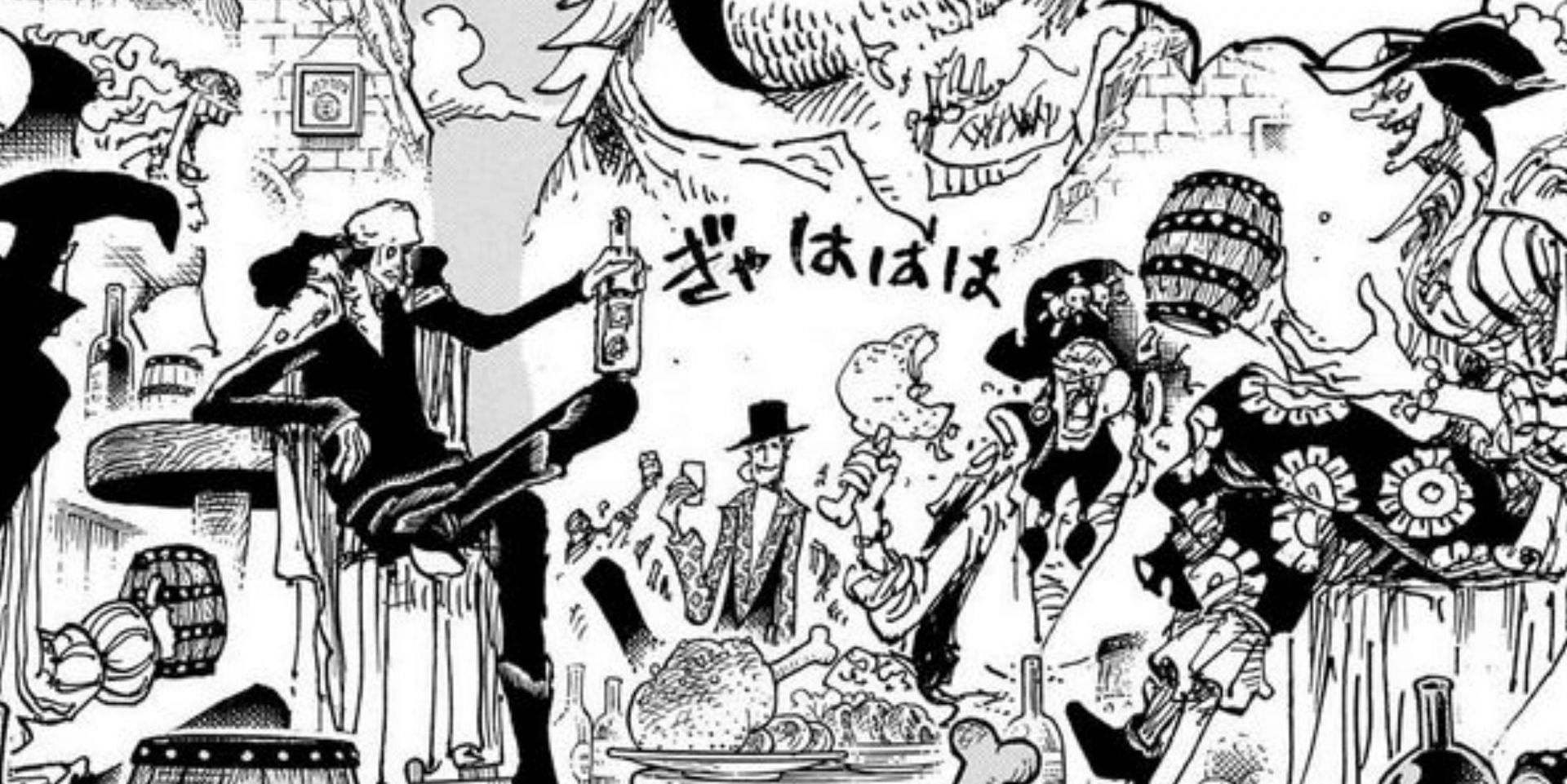 Kuzan with Black Beard Pirates in manga (Image via Shueisha/Eiichiro Oda)